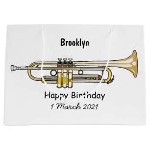 Trumpet cartoon illustratie groot cadeauzakje