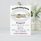 Trumpet cartoon illustratie kaart (Staand voorkant)