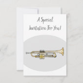 Trumpet cartoon illustratie kaart (Achterkant)