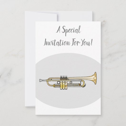 Trumpet cartoon illustratie kaart (Achterkant)