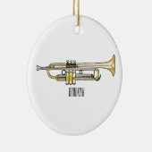 Trumpet cartoon illustratie keramisch ornament (Rechts)