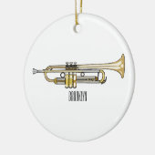 Trumpet cartoon illustratie keramisch ornament (Links)