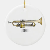 Trumpet cartoon illustratie keramisch ornament (Achterkant)