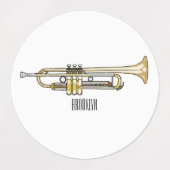 Trumpet cartoon illustratie labels (Design 2)