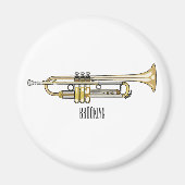 Trumpet cartoon illustratie magneet (Voorkant)