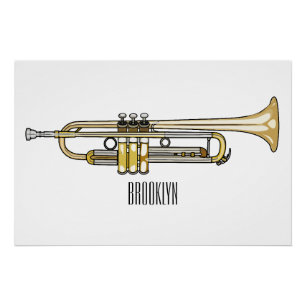Trumpet cartoon illustratie perfect poster
