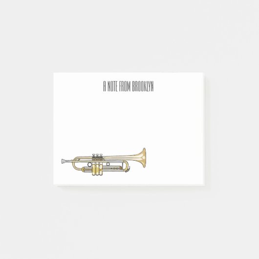 Trumpet cartoon illustratie post-it® notes (Voorkant)