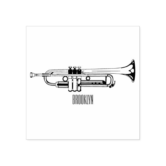Trumpet cartoon illustratie rubberstempel (Afrduk)