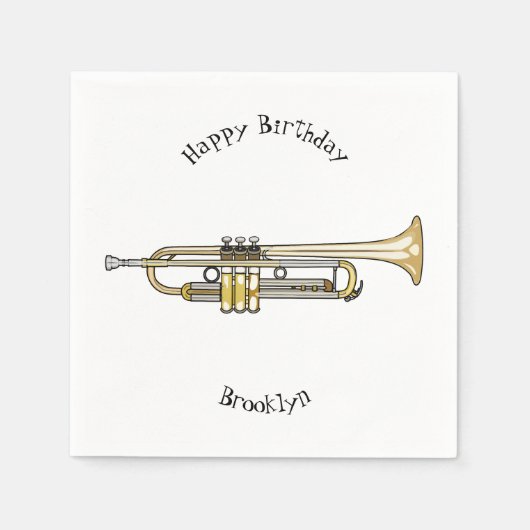 Trumpet cartoon illustratie servet (Voorkant)