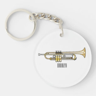 Trumpet cartoon illustratie sleutelhanger