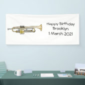 Trumpet cartoon illustratie spandoek (Beurs)