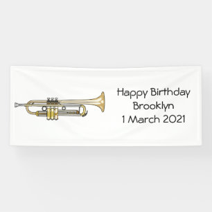 Trumpet cartoon illustratie spandoek