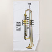 Trumpet cartoon illustratie strandlaken (Voorkant)