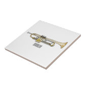 Trumpet cartoon illustratie tegeltje (Zijkant)