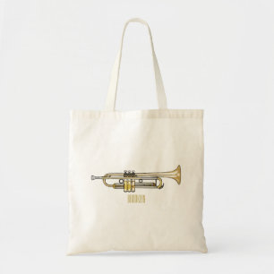Trumpet cartoon illustratie tote bag