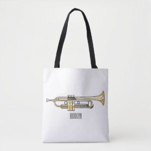 Trumpet cartoon illustratie tote bag