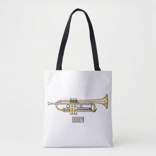 Trumpet cartoon illustratie tote bag (Voorkant)