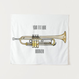 Trumpet cartoon illustratie wandkleed