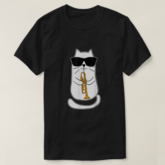 Trumpet Cat Funny Trumpet Player T-shirt (Design voorkant)