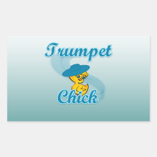 Trumpet Chick #3 Rechthoekige Sticker (Voorkant)