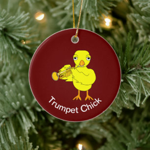 Trumpet Chick Keramisch Ornament