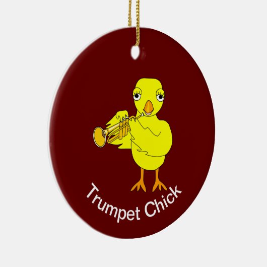 Trumpet Chick Keramisch Ornament (Rechts)