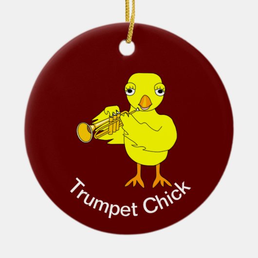 Trumpet Chick Keramisch Ornament (Voorkant)