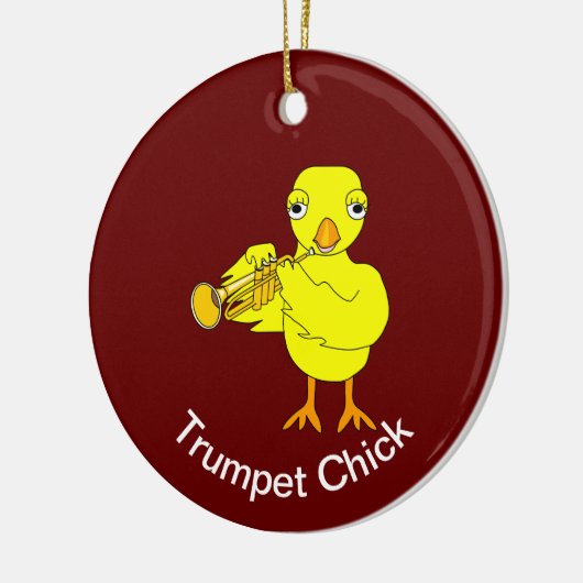 Trumpet Chick Keramisch Ornament (Links)