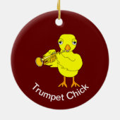 Trumpet Chick Keramisch Ornament (Achterkant)