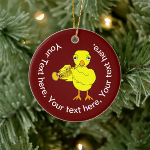 Trumpet Chick Keramisch Ornament