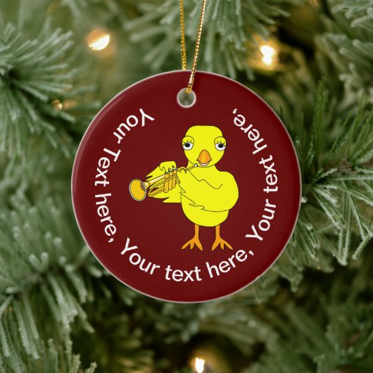 Trumpet Chick Keramisch Ornament (Boom)