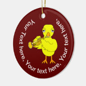 Trumpet Chick Keramisch Ornament (Links)