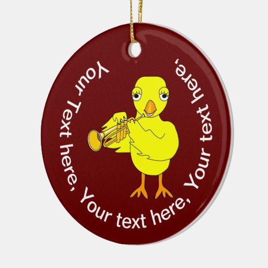 Trumpet Chick Keramisch Ornament (Links)