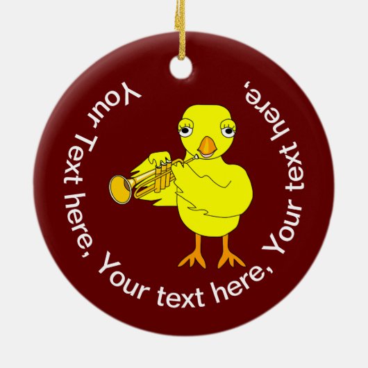 Trumpet Chick Keramisch Ornament (Achterkant)