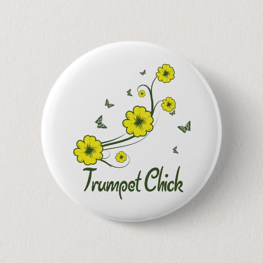 Trumpet Chick Ronde Button 5,7 Cm (Voorkant)
