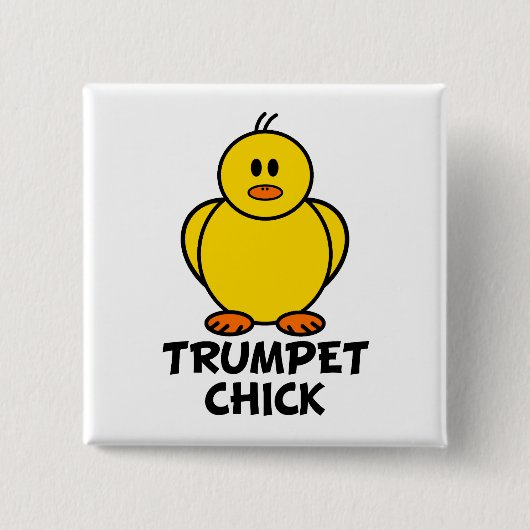 Trumpet Chick Vierkante Button 5,1 Cm (Voorkant)