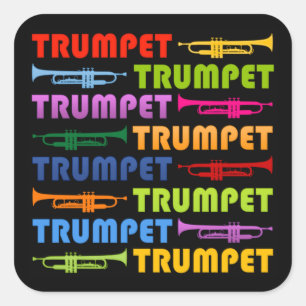 Trumpet Collage Vierkante Sticker