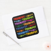 Trumpet Collage Vierkante Sticker (Envelop)
