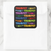 Trumpet Collage Vierkante Sticker (Tas)
