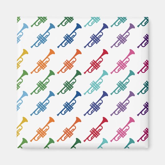 Trumpet Colorful Fun Array Music Magneet (Voorkant)