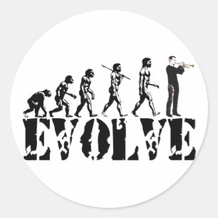 Trumpet Cornet Bugle Band Musical Music Evolution Ronde Sticker