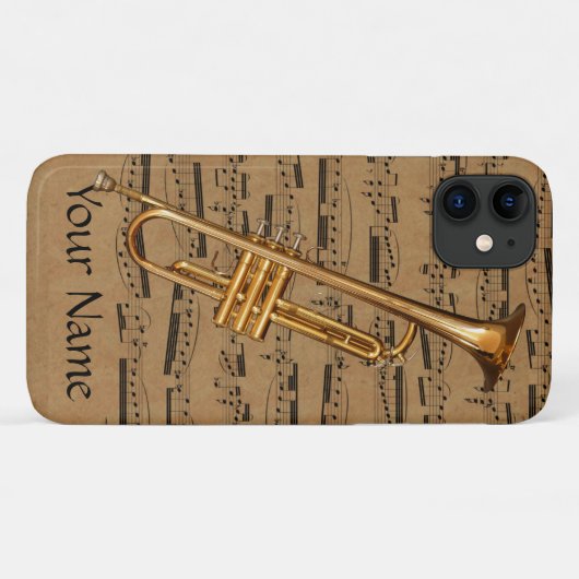 Trumpet Custom Musical Notes Case-Mate iPhone Case (Achterkant (horizontaal))