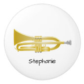 Trumpet Design Personalised Keramische Knop (Voorkant)