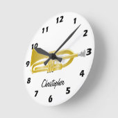 Trumpet Design Personalised Ronde Klok (Hoek)