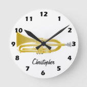 Trumpet Design Personalised Ronde Klok (Voorkant)