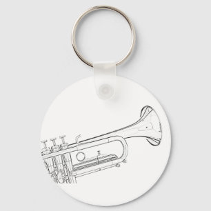 Trumpet Drawing Sleutelhanger