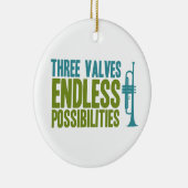 Trumpet Drie kleppen eindeloze mogelijkheden muzie Keramisch Ornament (Rechts)