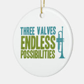 Trumpet Drie kleppen eindeloze mogelijkheden muzie Keramisch Ornament (Links)