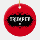 Trumpet Emblem Keramisch Ornament (Achterkant)