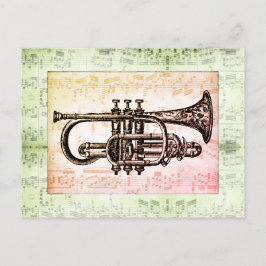 Trumpet en Muzieknoten Briefkaart